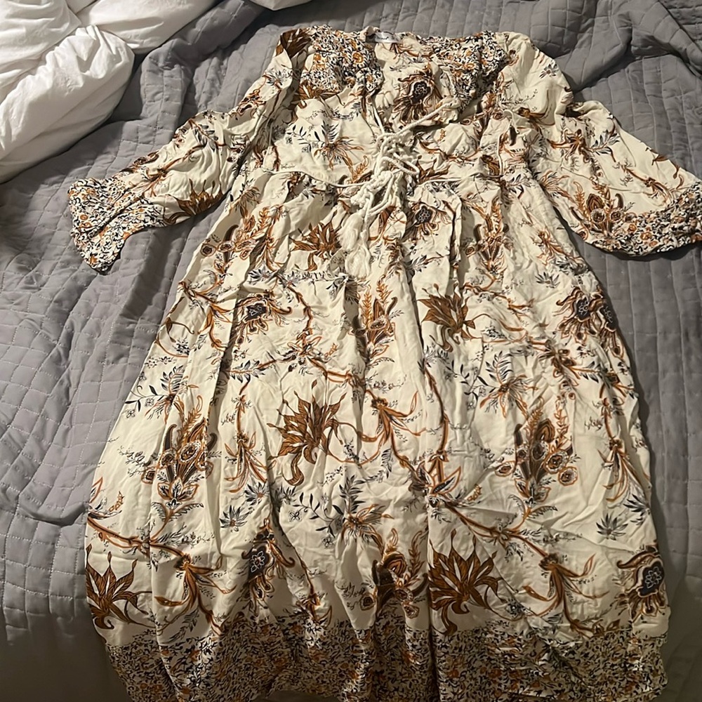 R. Vivimos peasant style dress with tie front